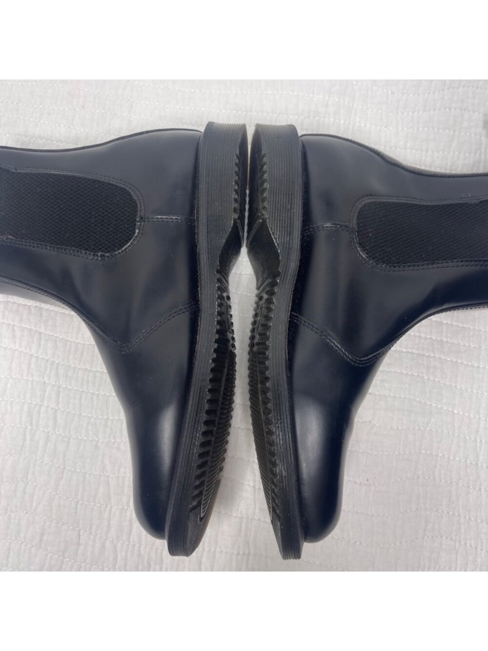 Dr.Martens Flora Black Smooth Leather Chelsea Boots Pull-On SZ 7 Casual - Picture 7 of 12